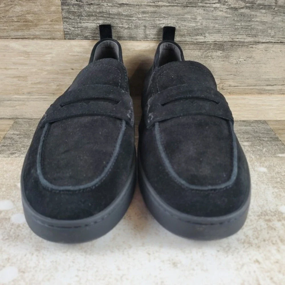 VIONIC Uptown Womens‎ Flat Loafers Sz 11 W Black Suede Leather Slip On Round Toe